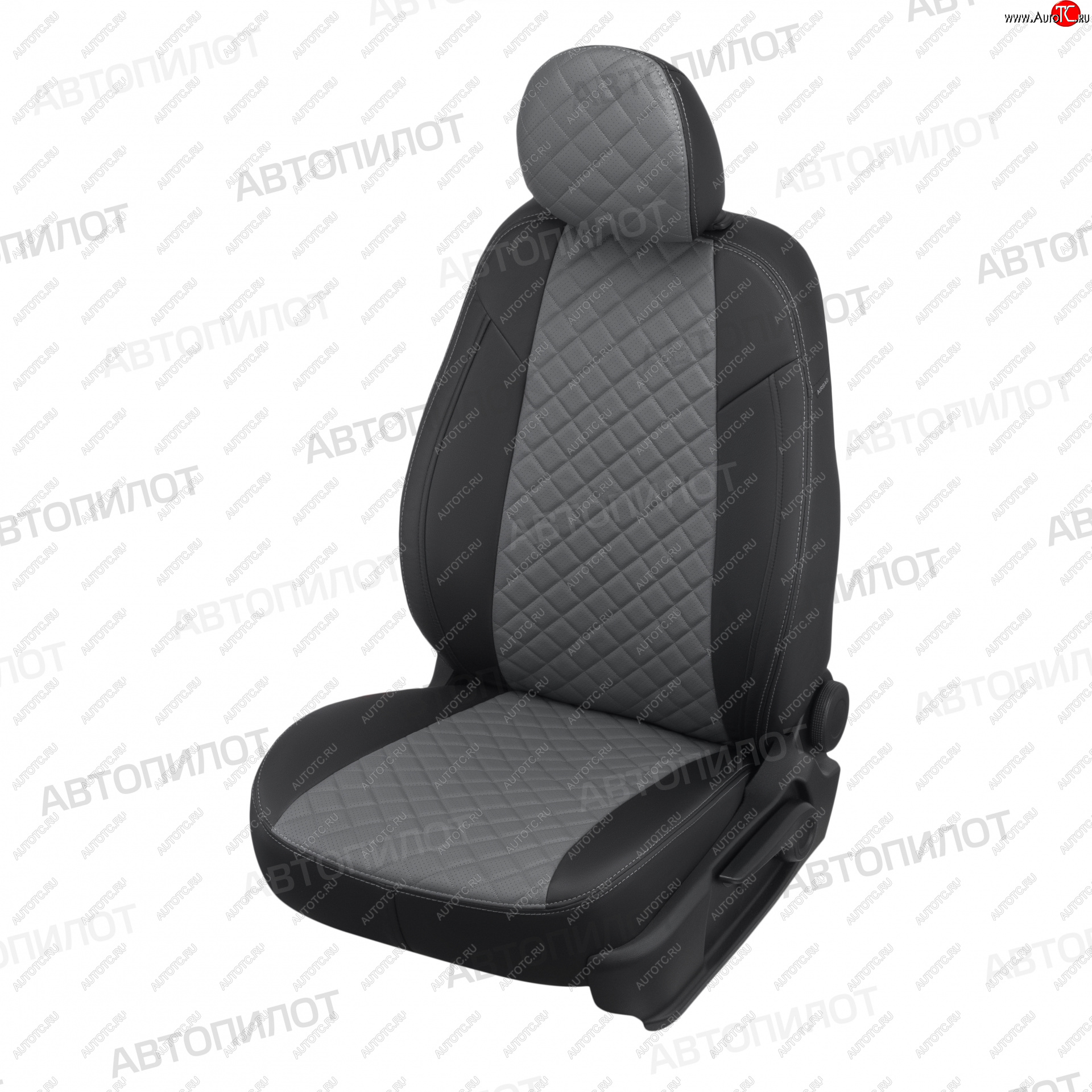 13 999 р. Чехлы сидений (экокожа) Автопилот Ромб  Nissan Micra  3 (2002-2010) (черный/серый)  с доставкой в г. Калуга