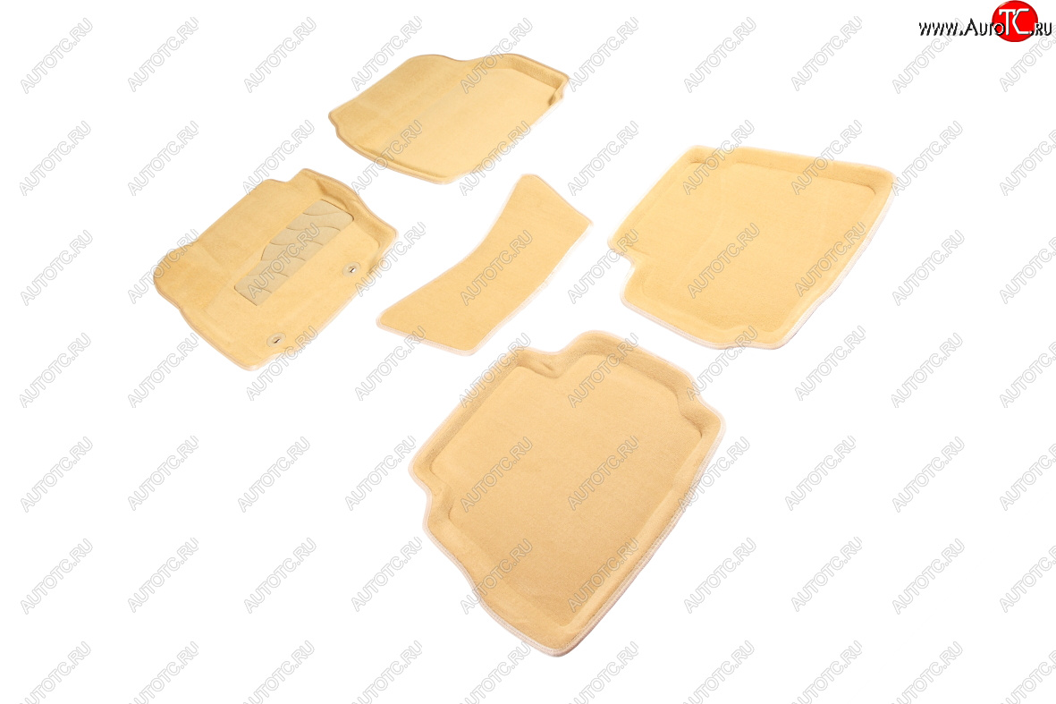 3 999 р. Комплект ковриков салона (ворсовые, 3D) SEINTEX  Ford Mondeo (2007-2010) (Бежевый)  с доставкой в г. Калуга