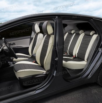 13 449 р. Чехлы сидений (экокожа) Автопилот  BMW X2  F39 (2017-2024) (белый/черный)  с доставкой в г. Калуга. Увеличить фотографию 6