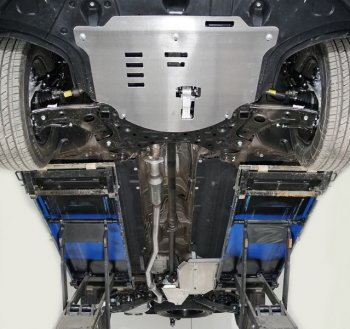 Комплект защиты картера и КПП, заднего редуктора, топливного бака (алюминий 4мм. 2.2) TCC Hyundai Palisade LX2 (2018-2022)