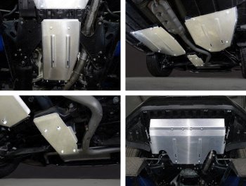 28 899 р. Защиты комплект (картер, кпп, задний дифференциал, бак правая, бак правая) (не устанавливается с передней защитой автомобиля) ТСС Тюнинг  Subaru Forester  SK/S14 (2018-2021) (алюминий 4 мм)  с доставкой в г. Калуга. Увеличить фотографию 1