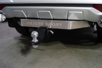 19 499 р. Фаркоп (тягово-сцепное устройство) ТСС Тюнинг  Mitsubishi Pajero Sport  3 QF (2019-2022) (цинкованный шар E, надпись Pajero Sport)  с доставкой в г. Калуга. Увеличить фотографию 1