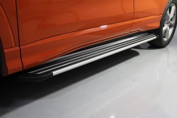 Пороги алюминиевые Slim Line Silver 1780 мм, ТСС Тюнинг Audi (Ауди) Q3 (Ку3)  F3 (2018-2022) F3