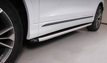 28 749 р. Пороги алюминиевые с пластиковой накладкой ТСС Тюнинг Audi Q8 4MN (2018-2022) (стальной)  с доставкой в г. Калуга. Увеличить фотографию 1