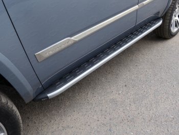 21 349 р. Пороги алюминиевые с пластиковой накладкой ТСС Тюнинг  Cadillac Escalade  GMTK2 джип 5 дв. (2015-2020) (карбон серебро)  с доставкой в г. Калуга. Увеличить фотографию 1