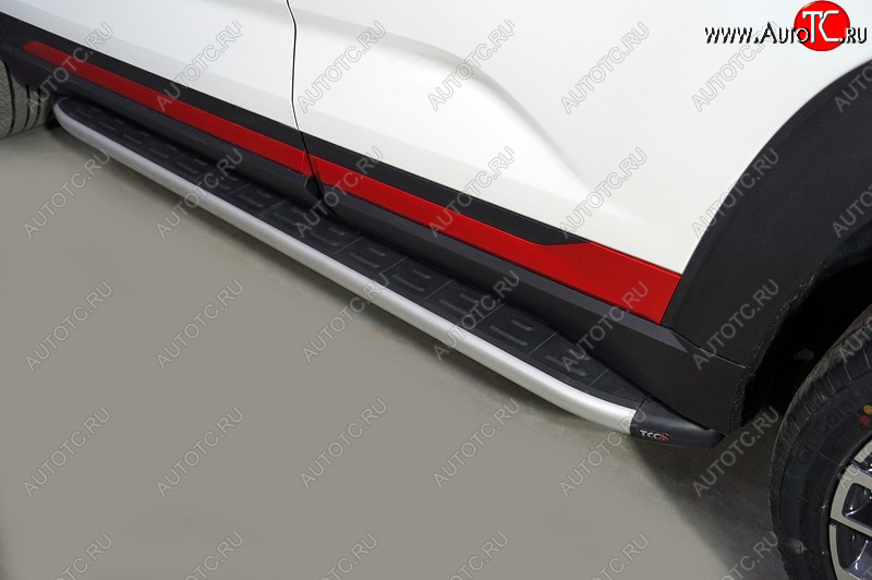 19 999 р. Пороги алюминиевые с пластиковой накладкой ТСС Тюнинг Changan CS35 Plus рестайлинг (2021-2024) (серые)  с доставкой в г. Калуга