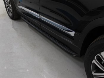 Пороги алюминиевые с пластиковой накладкой ТСС Тюнинг Chery (Черри) Tiggo 8 (Тиго)  (T18) (2019-2024) (T18) рестайлинг
