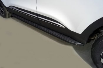 21 349 р. Пороги алюминиевые с пластиковой накладкой ТСС Тюнинг  Chery Tiggo 4 Pro (2021-2024) (карбон черные)  с доставкой в г. Калуга. Увеличить фотографию 1