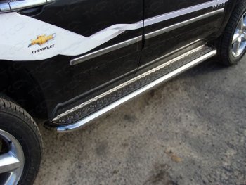 37 949 р. Пороги с площадкой 60,3 мм ТСС Тюнинг  Chevrolet Tahoe  GMT900 (2006-2013) (серые)  с доставкой в г. Калуга. Увеличить фотографию 1