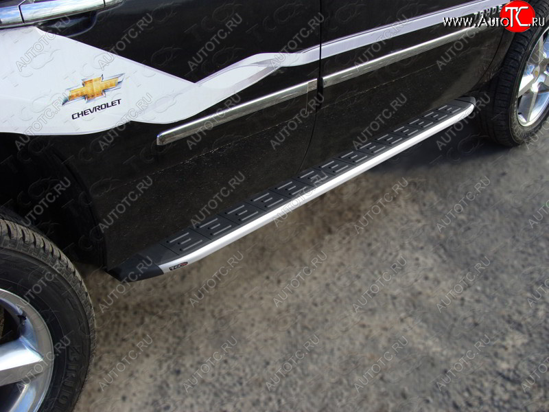 19 999 р. Пороги алюминиевые с пластиковой накладкой ТСС Тюнинг  Chevrolet Tahoe ( GMT900,  K2UC) (2006-2021) (серые)  с доставкой в г. Калуга