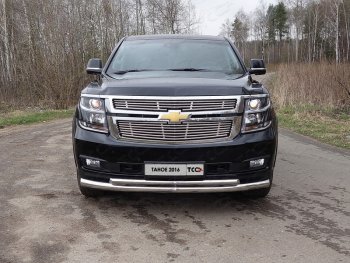 35 999 р. Защита передняя нижняя двойная 76,1*50,8 мм Тюнинг  Chevrolet Tahoe ( GMT900,  K2UC) (2006-2021) (нержавейка)  с доставкой в г. Калуга. Увеличить фотографию 1