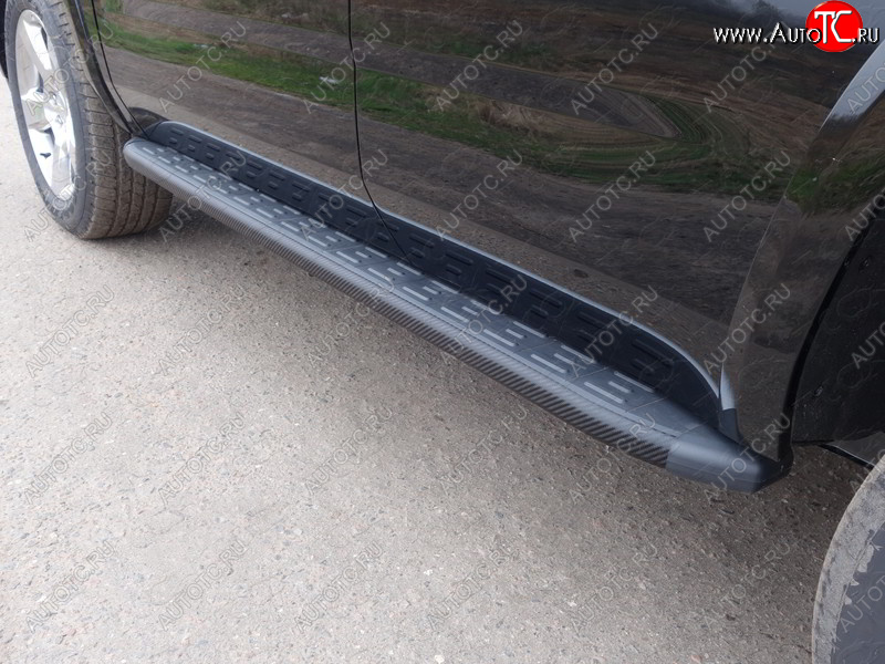 21 349 р. Пороги алюминиевые с пластиковой накладкой ТСС Тюнинг  Chevrolet Tahoe  K2UC (2014-2021) (карбон черные)  с доставкой в г. Калуга