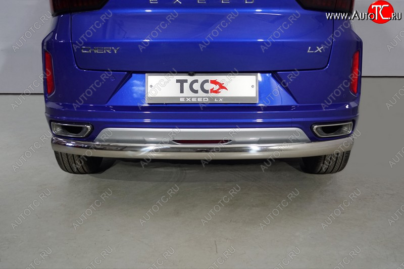 11 649 р. Защита заднего бампера (1.5L Turbo 2WD, овальная, d75х42 мм) TCC  EXEED LX (2021-2024)  с доставкой в г. Калуга