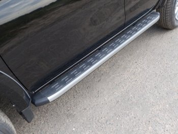 Пороги алюминиевые с пластиковой накладкой ТСС Тюнинг Fiat Fullback (2016-2018)