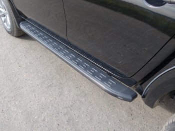 Пороги алюминиевые с пластиковой накладкой ТСС Тюнинг Fiat (Фиат) Fullback (Фулбэк) (2016-2018)