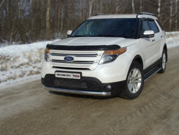 20 899 р. Защита переднего бампера кенгурин 75*42 мм ТСС Тюнинг  Ford Explorer  U502 (2010-2016) (нержавейка)  с доставкой в г. Калуга. Увеличить фотографию 1