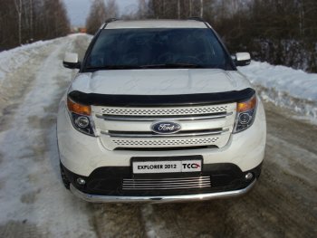 9 349 р. Решётка радиатора (12 мм) ТСС Тюнинг  Ford Explorer  U502 (2010-2016) дорестайлинг (12 мм)  с доставкой в г. Калуга. Увеличить фотографию 1