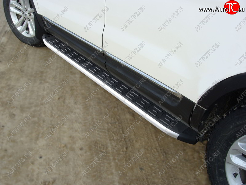 19 999 р. Пороги алюминиевые с пластиковой накладкой ТСС Тюнинг  Ford Explorer  U502 (2010-2016) (серые)  с доставкой в г. Калуга