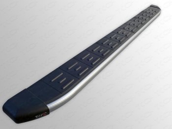 Пороги алюминиевые с пластиковой накладкой, ТСС Тюнинг Ford Explorer U502 дорестайлинг (2010-2016)  (карбон серебро)