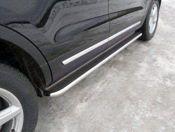 42 699 р. Пороги с площадкой 42,4 мм ТСС Тюнинг  Ford Explorer  U502 (2015-2018) (нержавейка)  с доставкой в г. Калуга. Увеличить фотографию 1