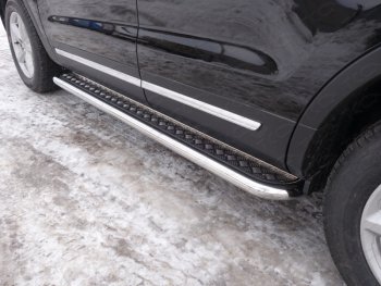 37 949 р. Пороги с площадкой 60,3 мм ТСС Тюнинг  Ford Explorer  U502 (2017-2019) (серые)  с доставкой в г. Калуга. Увеличить фотографию 1