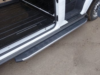 21 349 р. Правый порог алюминиевый с пластиковой накладкой, ТСС Тюнинг  Ford Transit  3 (2006-2014) (карбон серебро)  с доставкой в г. Калуга. Увеличить фотографию 1