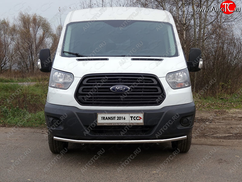 16 549 р. Защита переднего бампера нижняя 42,4 мм ТСС Тюнинг Ford Transit Connect (2013-2018) (нержавейка)  с доставкой в г. Калуга