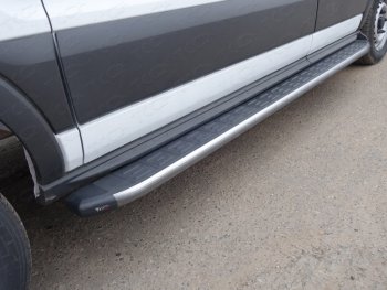 15 499 р. Порог алюминиевый с пластиковой накладкой, ТСС Тюнинг  Ford Transit Connect (2013-2018) (серый)  с доставкой в г. Калуга. Увеличить фотографию 1