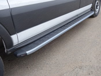 15 499 р. Порог алюминиевый с пластиковой накладкой, ТСС Тюнинг  Ford Transit Connect (2013-2018) (карбон)  с доставкой в г. Калуга. Увеличить фотографию 1