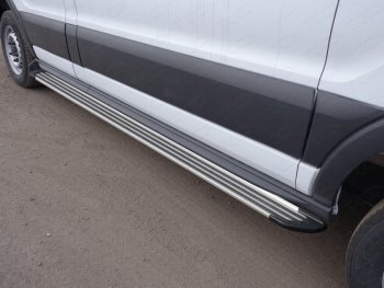 14 349 р. Порог правый алюминиевый Slim Line Silver, ТСС Тюнинг  Ford Transit Connect (2013-2018) (Slim Line Silver)  с доставкой в г. Калуга. Увеличить фотографию 1