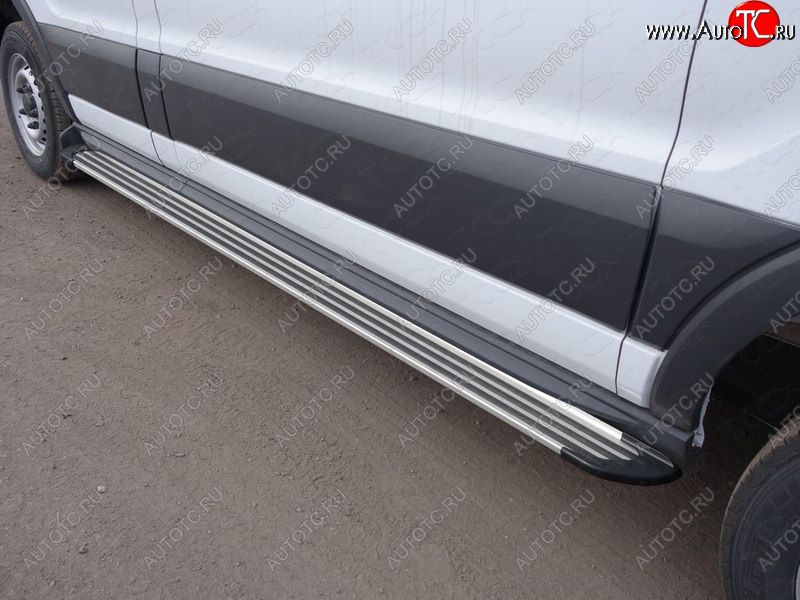 14 349 р. Порог правый алюминиевый Slim Line Silver, ТСС Тюнинг  Ford Transit Connect (2013-2018) (Slim Line Silver)  с доставкой в г. Калуга