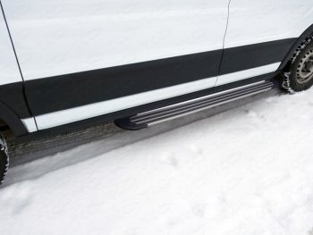 9 999 р. Порог левый алюминиевый Slim Line Silver, ТСС Тюнинг  Ford Transit Connect (2013-2018) (Slim Line Silver)  с доставкой в г. Калуга. Увеличить фотографию 1