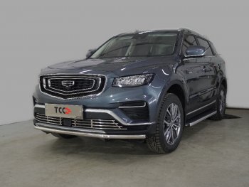 16 999 р. Защита переднего бампера нижняя 42,4 мм ТСС Тюнинг  Geely Atlas Pro  NL3 (2019-2024) (нержавейка)  с доставкой в г. Калуга. Увеличить фотографию 1