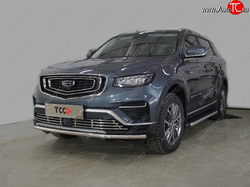 16 999 р. Защита переднего бампера нижняя 42,4 мм ТСС Тюнинг  Geely Atlas Pro  NL3 (2019-2024) (нержавейка)  с доставкой в г. Калуга