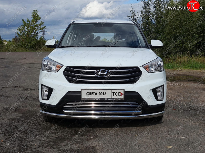 5 449 р. Решётка радиатора (12 мм) ТСС Тюнинг  Hyundai Creta  GS (2015-2021) дорестайлинг, рестайлинг  с доставкой в г. Калуга