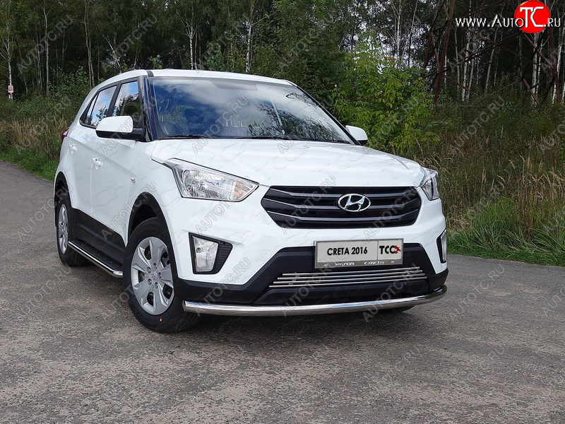 17 999 р. Защита переднего бампера нижняя d60,3 мм ТСС Тюнинг  Hyundai Creta  GS (2015-2019) (нержавейка)  с доставкой в г. Калуга