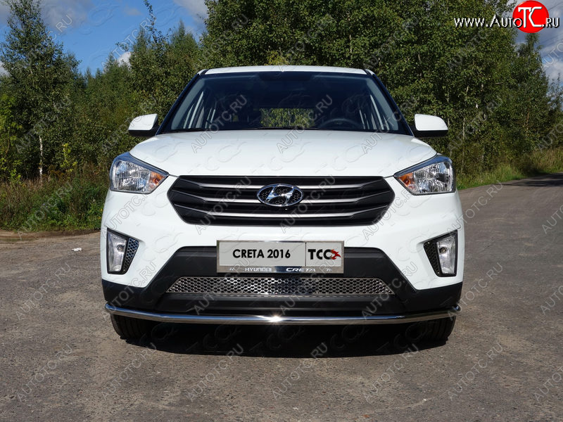 15 999 р. Защита переднего бампера нижняя d42,4 мм ТСС Тюнинг Hyundai Creta GS дорестайлинг (2015-2019) (нержавейка)  с доставкой в г. Калуга