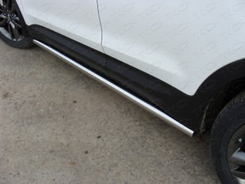 21 999 р. Защита порогов труба d60,3 мм ТСС Тюнинг  Hyundai Santa Fe  3 DM (2012-2016) (серые)  с доставкой в г. Калуга. Увеличить фотографию 1