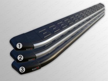 21 349 р. Пороги алюминиевые с пластиковой накладкой ТСС Тюнинг  Hyundai Santa Fe  3 DM (2012-2019) (карбон черные)  с доставкой в г. Калуга. Увеличить фотографию 1