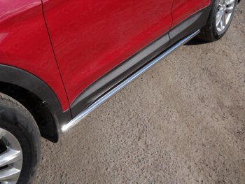 21 999 р. Защита порогов труба 60,3 мм Premium ТСС Тюнинг  Hyundai Santa Fe  3 DM (2015-2019) (серые)  с доставкой в г. Калуга. Увеличить фотографию 1