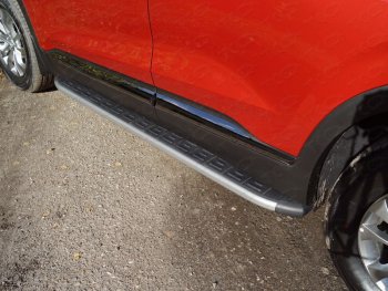 Пороги алюминиевые с пластиковой накладкой, ТСС Тюнинг Hyundai (Хюндаи) Santa Fe (Санта)  4 TM (2018-2021) 4 TM дорестайлинг