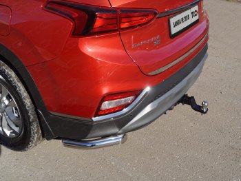 11 649 р. Защита заднего бампера (уголки, d60,3 мм) TCC  Hyundai Santa Fe  4 TM (2018-2021)  с доставкой в г. Калуга. Увеличить фотографию 1