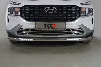 37 649 р. Защита переднего бампера нижняя с ДХО 60,3 мм ТСС Тюнинг  Hyundai Santa Fe  4 TM (2020-2024) (нержавейка)  с доставкой в г. Калуга. Увеличить фотографию 1