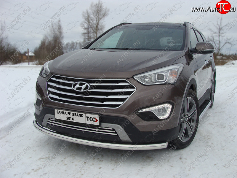 14 999 р. Защита переднего бампера нижняя d60,3 мм ТСС Тюнинг  Hyundai Grand Santa Fe  1 DM (2013-2016) (нержавейка)  с доставкой в г. Калуга