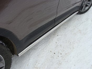 21 999 р. Защита порогов труба d60,3 мм ТСС Тюнинг  Hyundai Grand Santa Fe  1 DM (2013-2016) (серые)  с доставкой в г. Калуга. Увеличить фотографию 1