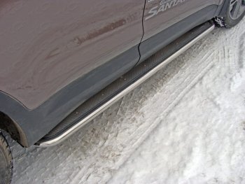 39 799 р. Пороги с площадкой 42,4 мм ТСС Тюнинг  Hyundai Grand Santa Fe  1 DM (2016-2018) (нержавейка )  с доставкой в г. Калуга. Увеличить фотографию 1