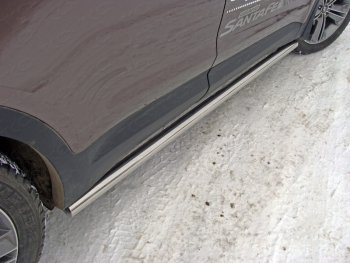 21 999 р. Защита порогов труба d60,3 мм ТСС Тюнинг  Hyundai Grand Santa Fe  1 DM (2016-2018) (серые)  с доставкой в г. Калуга. Увеличить фотографию 1