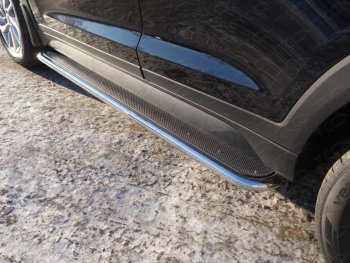 37 949 р. Пороги с площадкой 42,4 мм ТСС Тюнинг  Hyundai Tucson  3 TL (2015-2018) (нержавейка)  с доставкой в г. Калуга. Увеличить фотографию 1