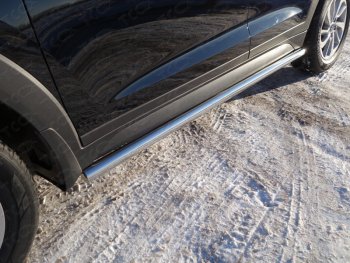 19 999 р. Защита порогов труба d60,3 мм ТСС Тюнинг  Hyundai Tucson  3 TL (2015-2018) (серые)  с доставкой в г. Калуга. Увеличить фотографию 1