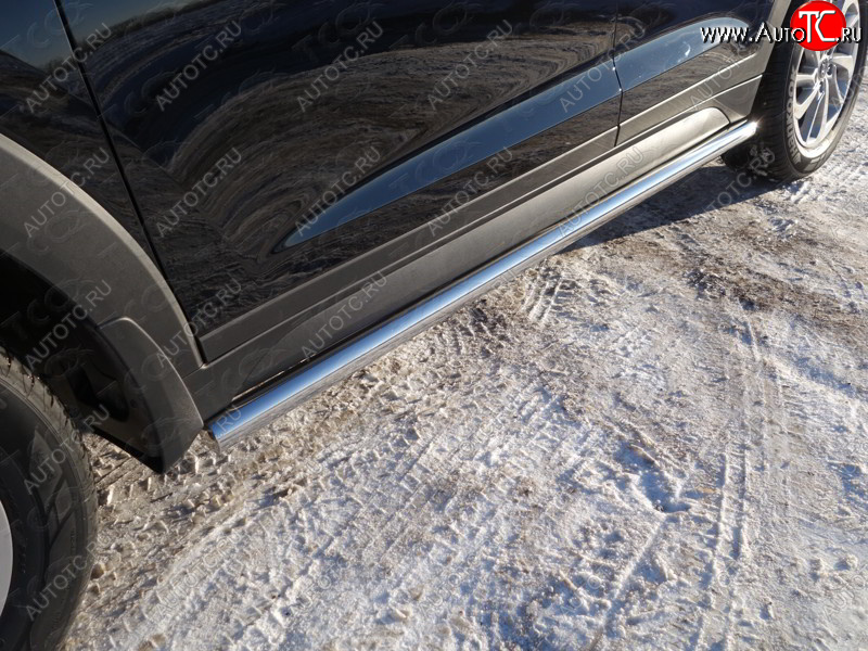 19 999 р. Защита порогов труба d60,3 мм ТСС Тюнинг  Hyundai Tucson  3 TL (2015-2018) (серые)  с доставкой в г. Калуга